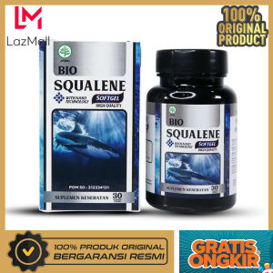 Bio Squalene Asli 100% Original Ekstrak Minyak Hati Ikan Hiu - Isi 30 Softgel - Bio Squaline Plus Omega 3 6 9 EPA Dan DHA