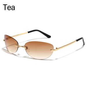 MINIMALUX 2022 Fashion Rimless  Wrap Around Sun Glasses 2000S Punk Sunglasses Y2K Sunglasses
