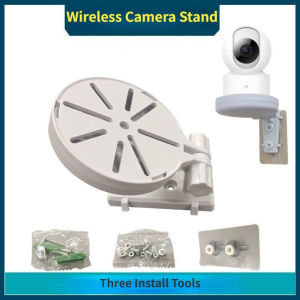 No-Drill Indoor Camera Wall Mount Holder Universal CCTV Bracket with Adjustable Mounting Design and Cable Storage Base