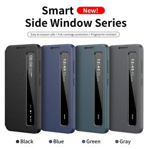Luxury Business Smart Flip App Smart Window Protection Cover Suitable for Samsung Galaxy S26 S25 S23 S24 Ultra A56 Phone Cases