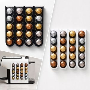 SIERWU Không cần khoan Hộp đựng viên cà phê Gắn trên tủ Gắn tường Giá đỡ viên cà phê  Đa năng Giá đựng viên cà phê Kho chứa đồ nhà bếp