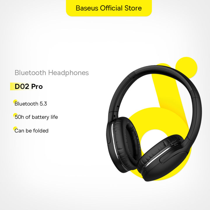 Baseus D02 Pro Encok Wireless Bluetooth 5.0 Headphone Denoise Subwoofer ...