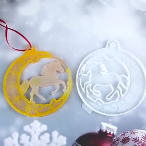 Handmade Decoration Mould Key Chain Hangings Epoxy Resin Christmas Tree Horse Pendant Mold Gift Accessories