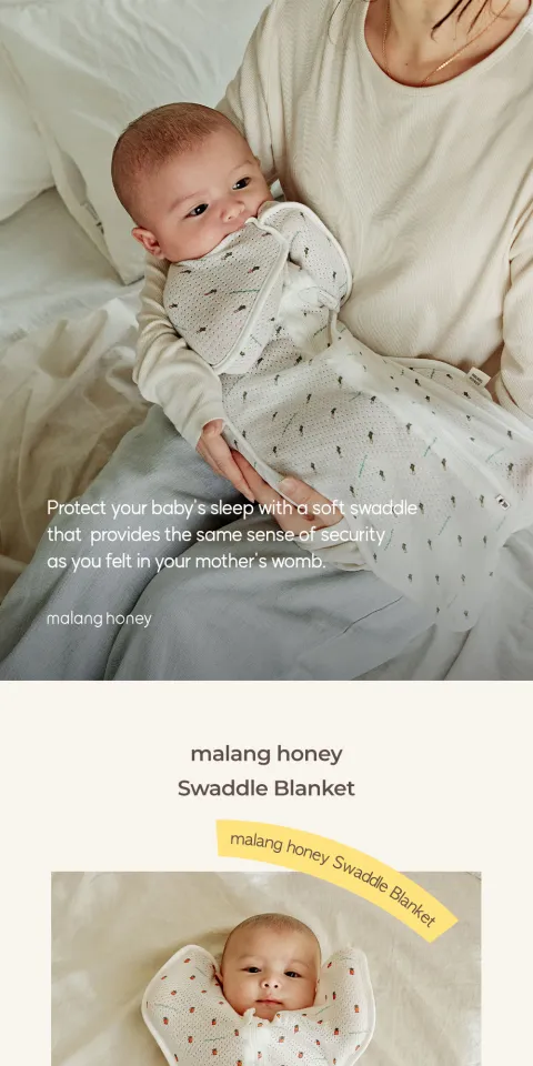 Malang Honey] Korean Organic Newborn Swaddle Blanket Sleep Sack