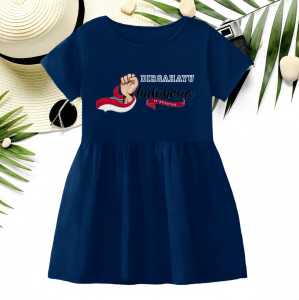 Dress anak 17 Agustus perempuan usia 1-8 tahun Dirgahayu Merdeka bahan Babyterry