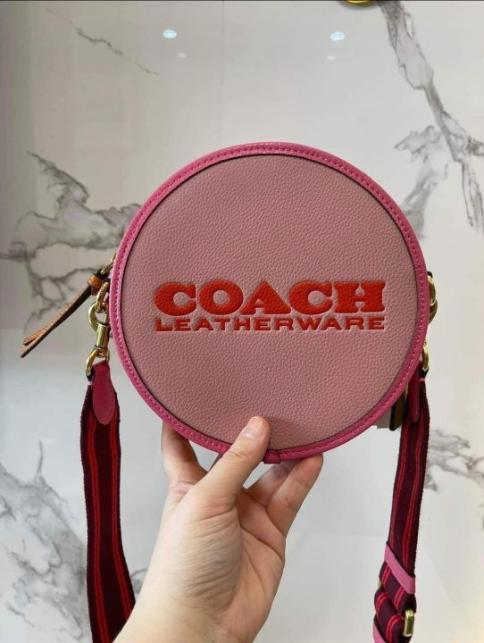 NWT good coach Kia Circle Bag In Colorblock crossbody CA098 Pink