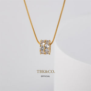TBK 18k Gold Cubic Zirconia Pendant Necklace Accessories for Women 225n