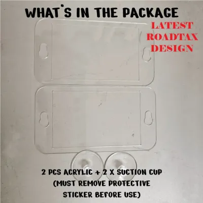 Car Road Tax Sticker Holder Roadtax Sticker Holder RFID Holder TNG Tag Holder Puspakom Holder Windshield Windscreen Acrylic Board Suction Cup Screw Nut Car Interior Accessories Perodua Proton Toyota Honda Nissan Myvi Bezza Axia Saga Vios City