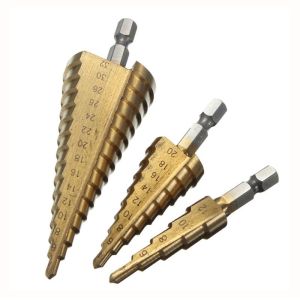 Mata Bor Pagoda Besi Kuningan Kayu Plastik Step Drill 4241 4 - 32 3pc