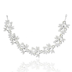 MillionGrid Bạc bendable ngọc trai pha lê Bridal tóc cây nho cưới Headband tóc phụ kiện