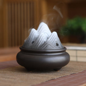 Lư hương gốm Qianlijiangshan cho gia đình lư hương gỗ đàn hương trong nhà lư hương trầm hương lư hương liệu pháp hương thơm lư hương cuộn đồ trang trí liệu pháp hương thơm