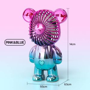 ortable Bear Electric Fan Rechargeable Color Electroplating Gradient Bear Fan