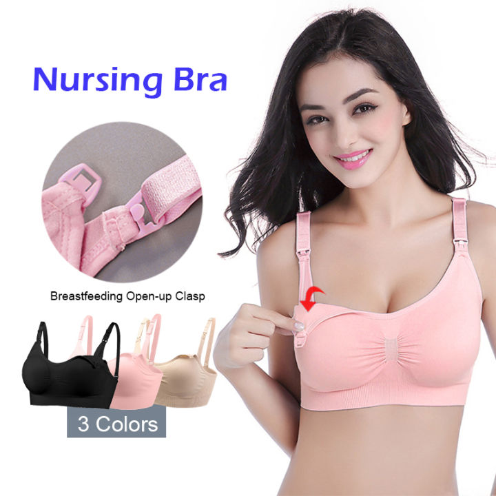 Nursing Bra Lactating Front Opening Buckle Nursing Bra for Pregnant Nursing  Bra for Breastfeeding Plus Size Prevent Sagging Cotton Breathable Soft  Seamless Anti-overflow Bra