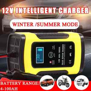 12v 24v Automatic Car Battery Charger Motorcycle and Car Battery Fast Charger Power Digital Lcd Display Heavy Duty Battery Charger