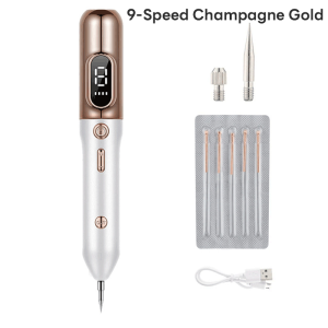Mole Removal Pen Plasma Skin Tag Remover 9 adjustable levels and digital display a home beauty device for removing moles freckles and age spots USB rechargeable.