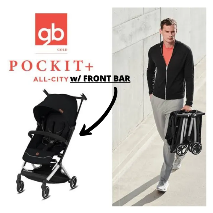 GB Pock-It Plus All City with Frontbar Compact Travel Stroller