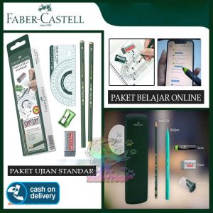 Paket Belajar Online / Paket Ujian Standar Faber Castell Stylus Pen Pensil 2B Penghapus Rautan Kotak Pensil Kertas LJK Perlengkapan Sekolah Alat Tulis Kantor ATK