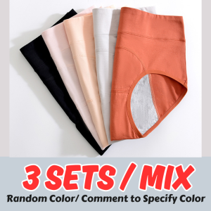 🇲🇾Women Mid High Waist Menstrual Leakproof Cotton Panties Seluar Dalam Wanita Perempuam Sekolah Haid Bocor生理期內褲女