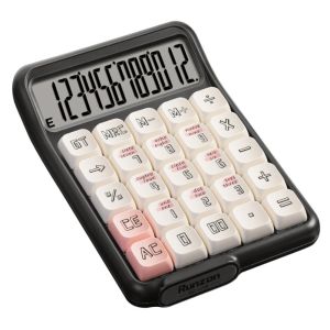 WUXU Detachable Mute Mahjong-Sound Calculator Mechanical Buttons Cute Arithmetic Calculator High-Aesthetic Cartoon Electronic Calculators Home Office School