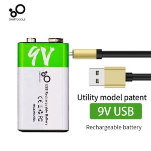 JP-Original 650mAh 1200 times Li-ion 9V Rechargeable Batteries 9 Volt Type USB charging battery 9VST