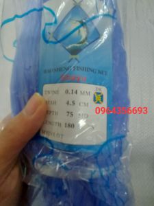 (Cước 0.14-4.5p x 75 mắt) Lưới cá lưới 1 cá lưới cá kìm ruột lưới lưới thái xanh lưới cá nhọn ruột lưới cá