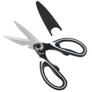 (M460A) Gunting Daging Dapur Serbaguna Kitchen Bone Scissors Pemotong Sayur Daging Pembuka Walnut