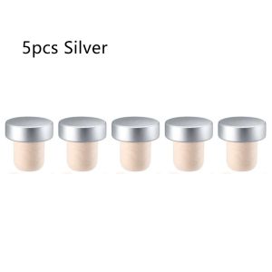 5pcs Wine Cork Plugs T-Shape Wine Sealing Plug Aluminum Top Reusable Bottle Sealed Stopper