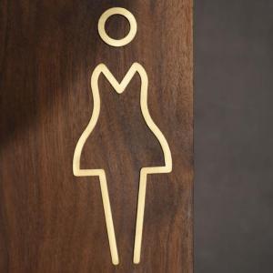 MNTT Self Adhesive Creative Toilet Doorplate Toilet Door Sign for HotelOfficeHome Solid Bathroom Signage Restroom Sign WC Plaque Toilet Symbol Wall Décor Wall Stickers & Decals