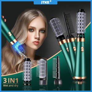 JTKE 1200W Hair Dryer Hot Air Brush 3 In 1 Hair Curler Straightener Comb Hair Styling Tools Electric Negative Ion Brush