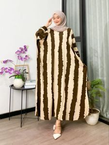 Jenna Kaftan Gamis Jumbo Busui Rayon Premium Motif Terbaru Elegan Dan Mewah