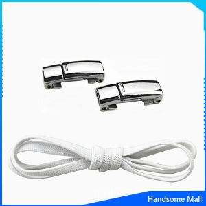 H.S. เชือกผูกรองเท้า แบบแม่เหล็ก ยืดหยุ่น ใช้งานง่าย สีพื้น จํานวน 1 คู่ Shoelace