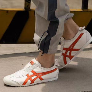 Original Tiger Shoes Classic White/orange Mens and Womens Canvas Non-slip Lazy Shoes Comfortable Breathable Casual Sneakers 1183A360-202