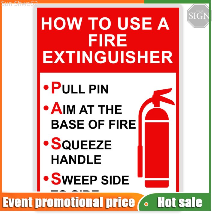 How to Use a Fire Extinguisher PASS Instruction Sign - Laminated ...