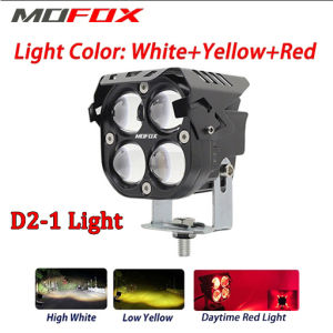 MOFOX D2-1 Laser Gun 80W Motorcycle LED Light White & Yellow High/Low Beam Mini Driving Light Work Light