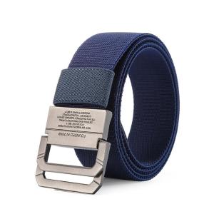 Men canvas belt Alloy buckle Double ring Nylon elasticity military belt Army tactical belts for Men fashion Male strap - intl
