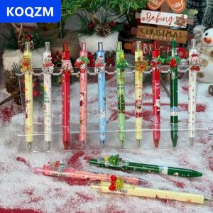 [COD] KOQZM 5 10pcs dễ thương giáng sinh bút phim hoạt hình Santa Claus Snowman Elk nhấn Gel bút văn phòng đồ dùng học sinh văn phòng phẩm quà tặng