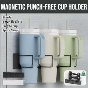 Magnetic Punch-Free Cup Holder Multifunction Metal Water Cup Holder Refrigerator Side Wall Rack Magnetic Suit