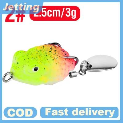 Jetting Ngoài trời luya ếch sấm tầm xa 2.5cm 3G ếch mini đánh phần mềm màu đen cóc ếch Móc Đôi tiếng ồn sequin