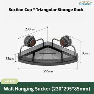 [SG Seller]Bathroom suction cup storage rack kitchen wall-mounted storage rack rectangular storage rack kitchen storage rack vanity storage rack