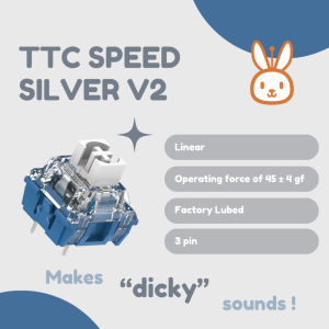 ⚡[Local Seller/INSTOCK]⚡ TTC Speed Silver V2 Linear Switches Custom Mechanical Keyboard Hotswap | 1 qty = 5 switches
