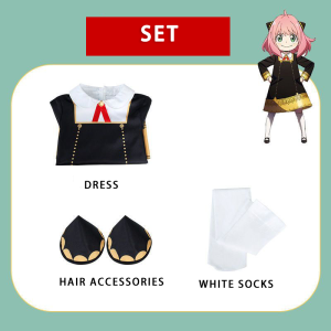 HNB Anime Spy X Family Cosplay Anya Forger Cosplay Costume full set Adults Kids Halloween Costumes