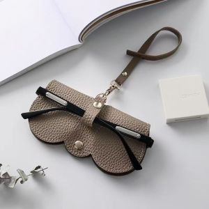 Portable eyeglass case PU leather sunglasses cover simple eyeglass pouch storage and protective box