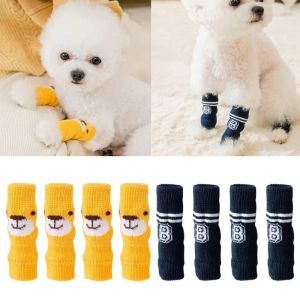 Dog Socks Knee Pads Pet Knee Protector Prevent Scratching for Indoor Wear 4 Sizes Fit Small to Medium Dogs Cats