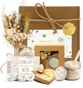Spa Gifts for Women - Mothers Day Gift Basket for Her Natural Themed Self Care Kit Birthday Anniversary Care Package Ideas for Wife Girlfriend Mom from Daughter Husband Friend 8PCS Items