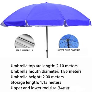 【Local shipment】2.1M Parasol Umbrella Garden Umbrella Patio Umbrella UV Sun Shade Canopy Outdoor Night Market Round retractable outdoor umbrella
