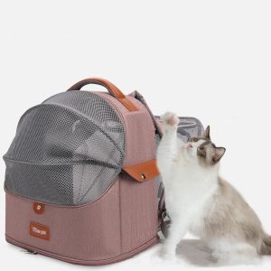 ER52858 Portable Pet Cat Backpack Expandable Breathable Travel Transport Bag Carrying Space Capsule Cat Carrier Bag for Outdoor
