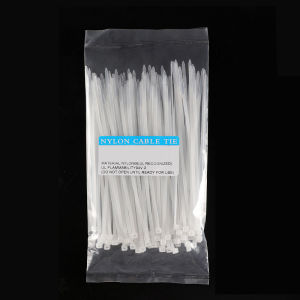 BIBLIO 100pcs Nylon Cable Tie Wire Black/White 3.6/4.8MM Plastic Wire Tie