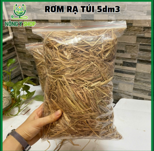 Rơm Túi 5dm - 300g rơm rạ rơm khô ủ gốc trồng nấm rơm rau ủ phân phủ mặt chậu trang trí