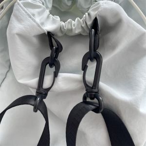 CRNGW โทนสีสดใส กระเป๋าเป้สะพายหลังไนลอนแบบมีเชือกผูก น้ำหนักเบา แบบเกาหลี กระเป๋าเดินทางกลางแจ้ง ลำลอง หวาน กระเป๋ากีฬาไนลอน สาวๆ