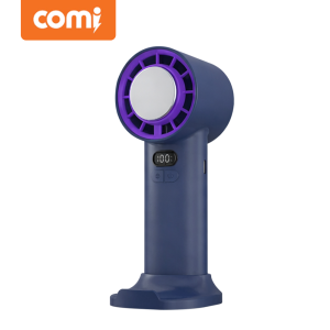 COMI CF002 High-Speed Turbo Refrigeration Cooling Handheld Mini Fan W/ 5-Speed Wind Level LED Display & Wrist Strap